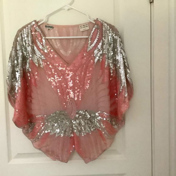 Tops - 100% silk beaded top